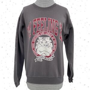 Taylor Swift I'm Feeling ‘22 Gray Sweatshirt Meredith Cat Star Graduation Size S